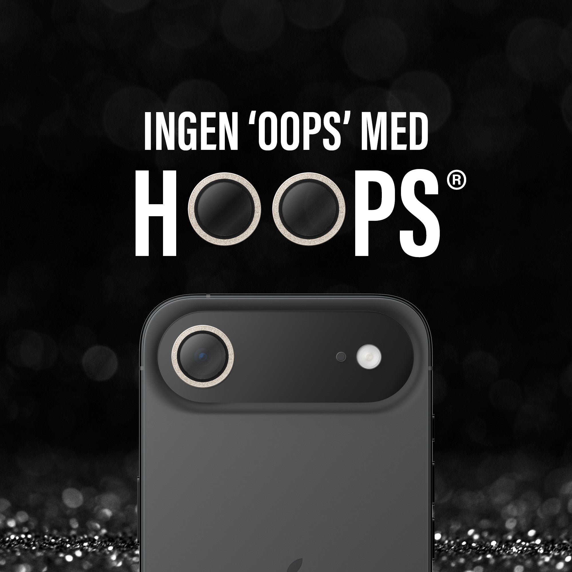 PanzerGlass® Hoops® Kameralinsebeskytter Glitter Guld iPhone Air